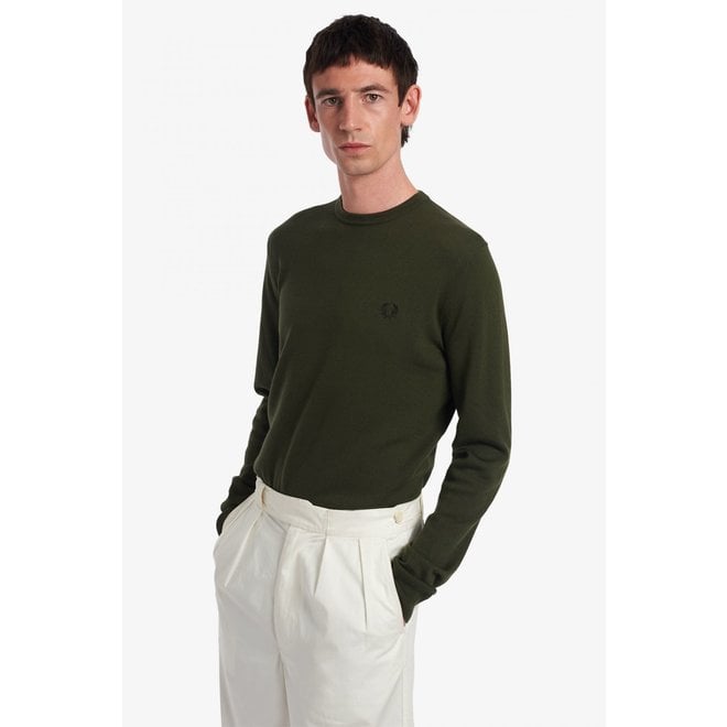Classic Crew Neck Jumper in Hunting Green