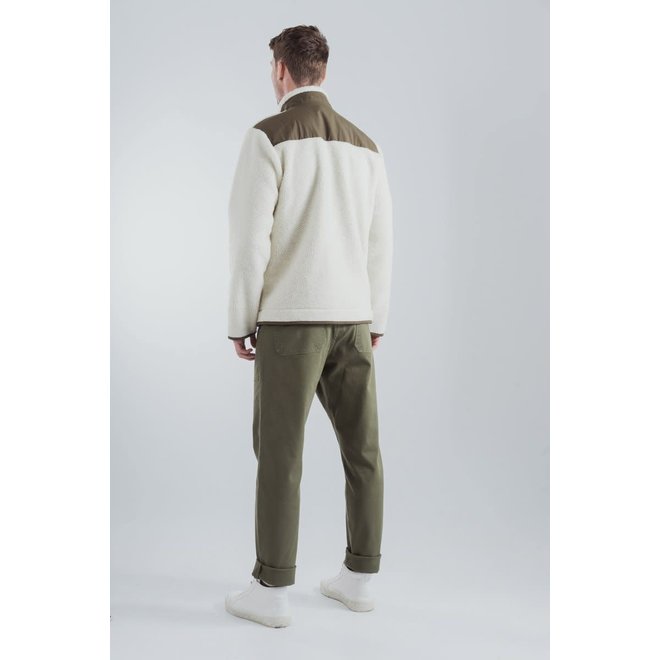 Brushed Canvas Trousers in Khaki