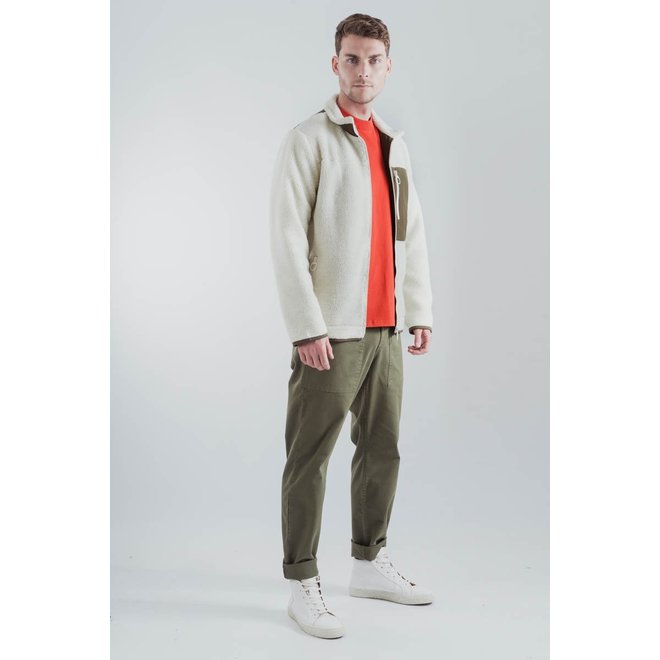 Brushed Canvas Trousers in Khaki