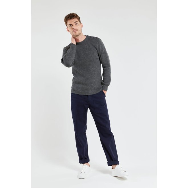 Brushed Canvas Trousers in Navy