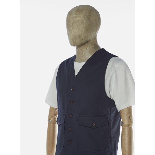 Field Waistcoat In Navy Twill