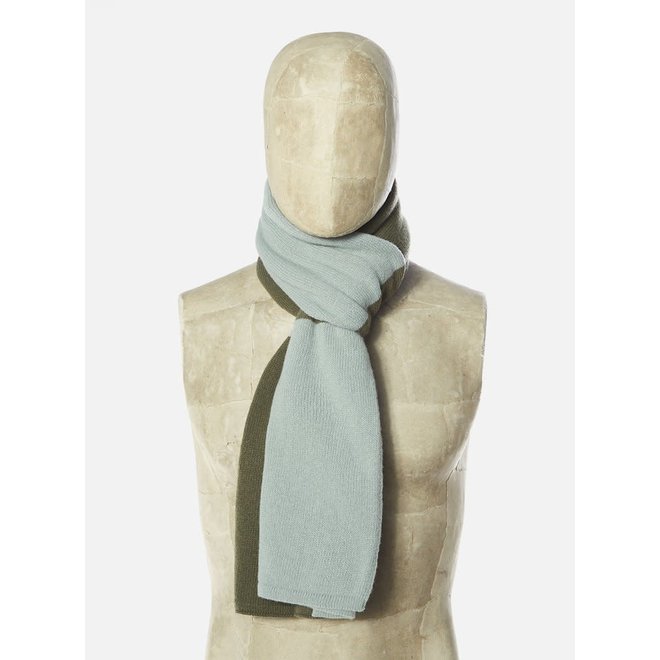 Stripe Scarf In Cool Green/Olive Eyre Yarn