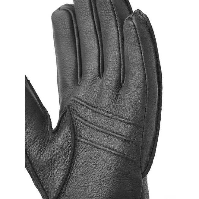 Deerskin Primaloft Ribbed Gloves in Black