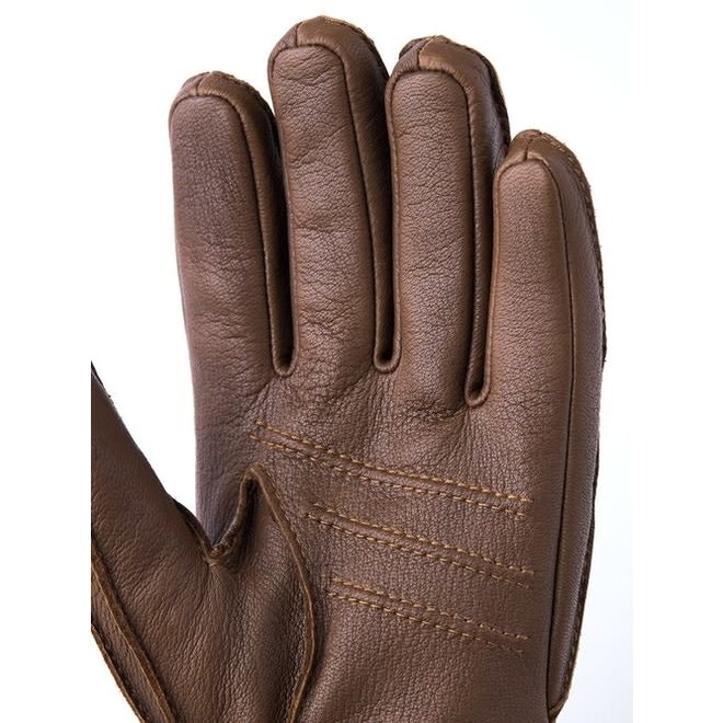Deerskin Primaloft Ribbed Gloves in Chocolate