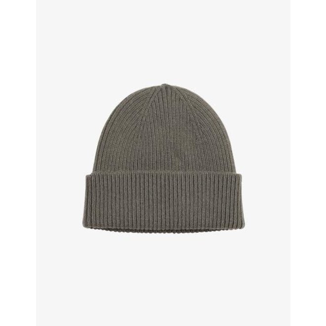 Merino Wool Beanie in Dusty Olive