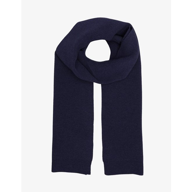 Merino Wool Scarf in Navy Blue