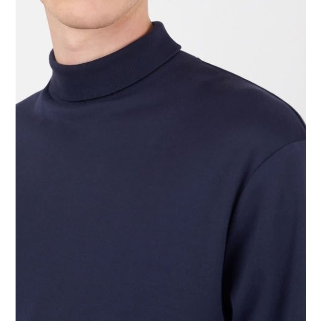 Brushed Cotton Turtle Neck in Navy