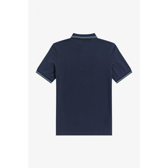 Twin Tipped Fred Perry Shirt in Dark Carbon/Sky/Pistachio