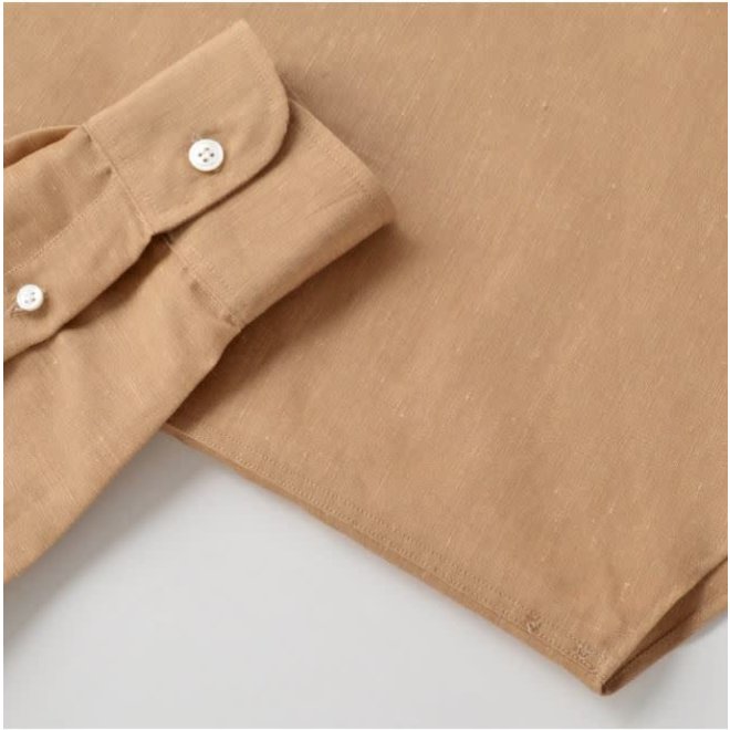 Linen Long Sleeve Shirt in Clay