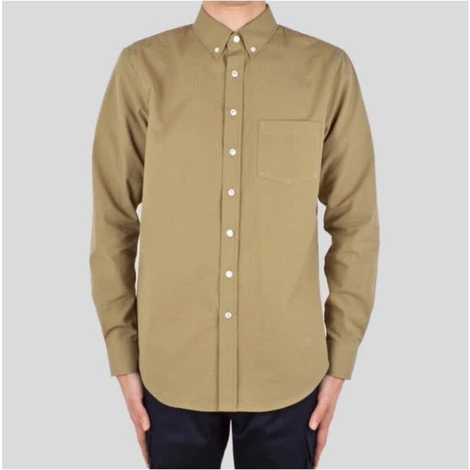 Seersucker Long Sleeve Shirt in Moss