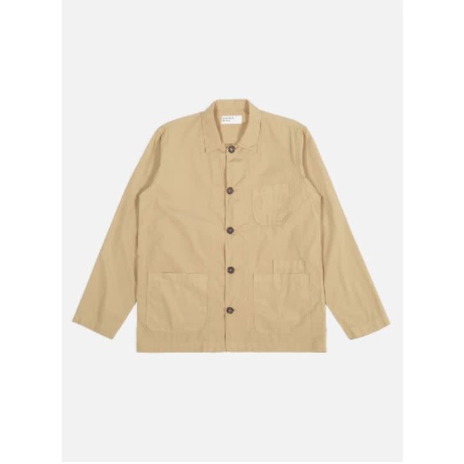 Bakers Overshirt In Sand Organic Fine Poplin