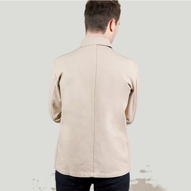 Workwear Jacket - Organic Twill Fabric in Chalk