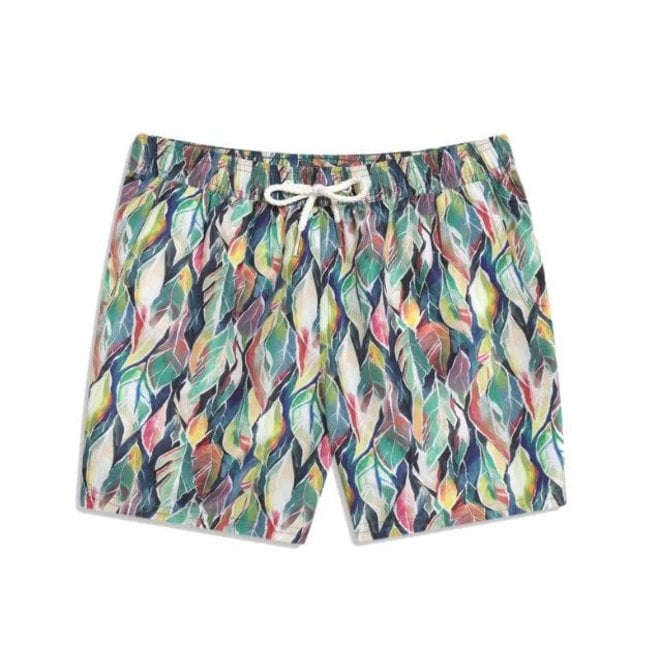 Printed Swimshorts in Painted Leaves