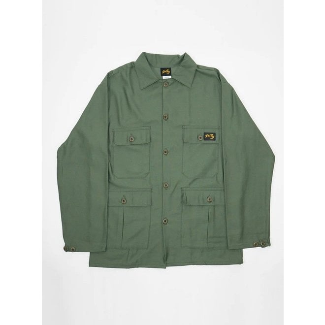 4 Pocket Jacket in Olive Sateen - Eastwood Ave. Menswear