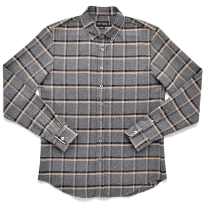 Plaid Blanket Flannel Shirt in Grey