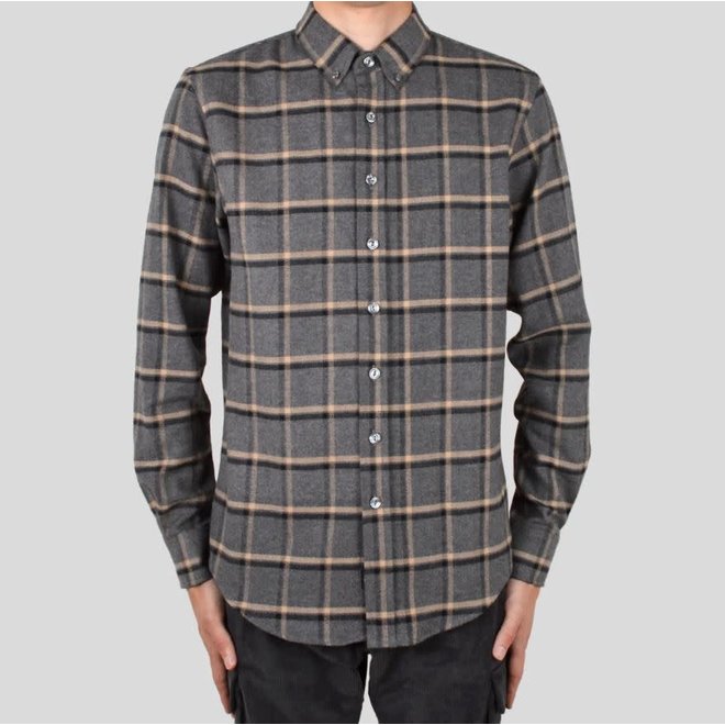 Plaid Blanket Flannel Shirt in Grey