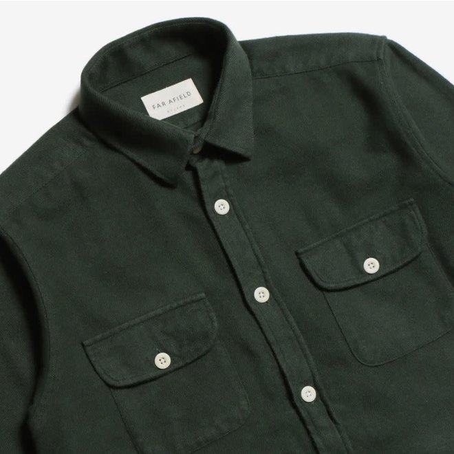 Workwear Shirt in Twisted Yarn – Green