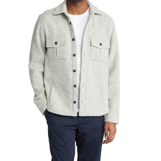 Dexter Wool Overshirt in Light Grey