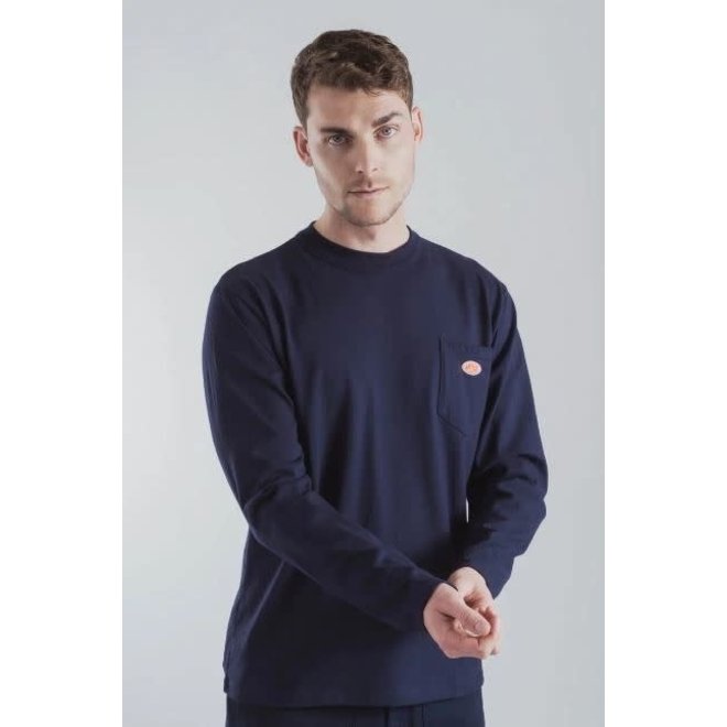 Long Sleeve Heritage Pocket Tee in Navy