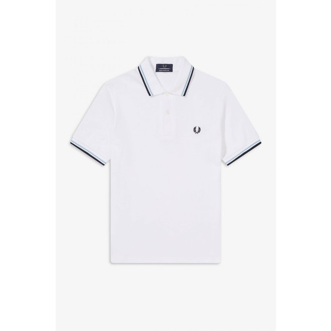 Made in England M12 - Fred Perry Shirt in White/Ice/Navy