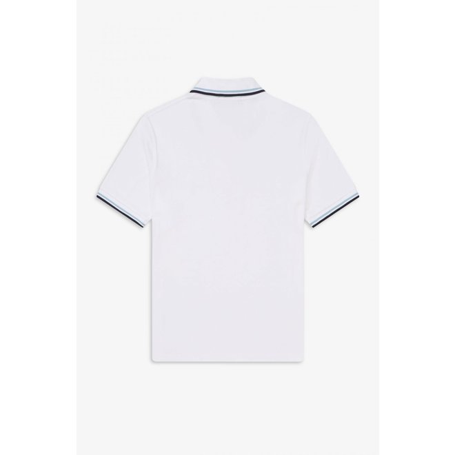 Made in England M12 - Fred Perry Shirt in White/Ice/Navy