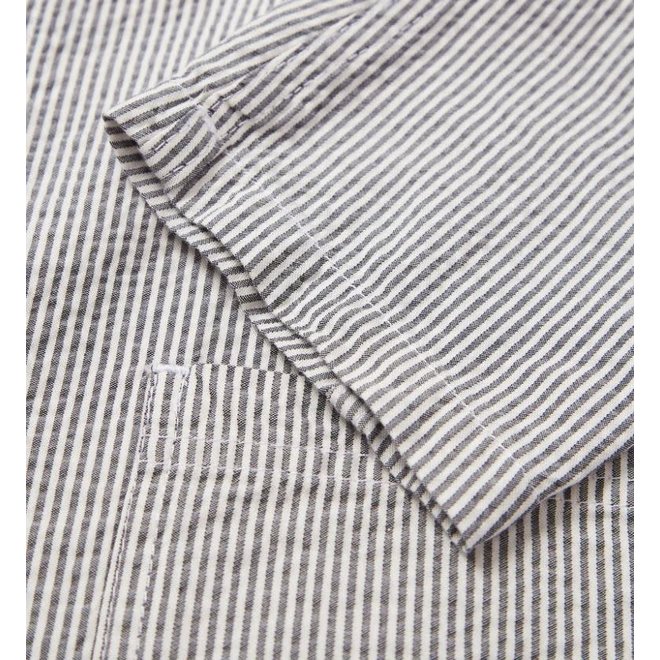 Workwear Jacket - Seersucker in Grey/White