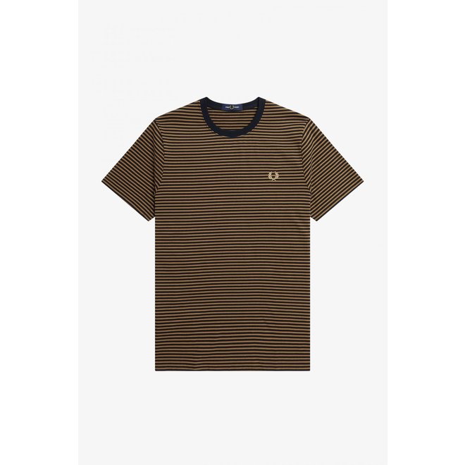 Fine Stripe T-Shirt in Shaded Stone/Navy