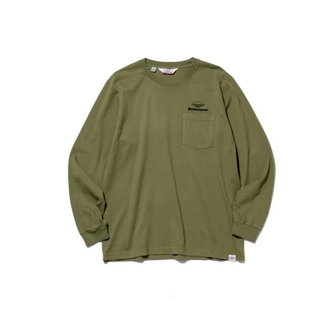 Team LS Pocket T-Shirt in Olive