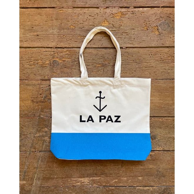 Tote Bag in Ecru/Blue