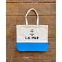 Tote Bag in Ecru/Blue