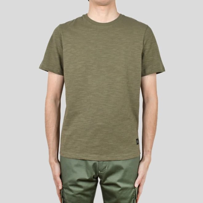 Short Sleeve Slub T-Shirt in Olive