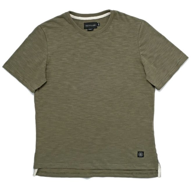 Short Sleeve Slub T-Shirt in Olive