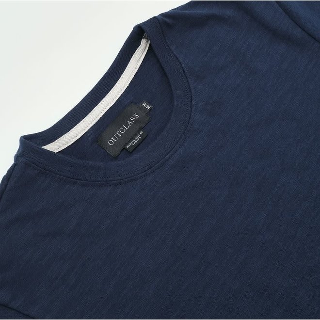 Short Sleeve Slub T-Shirt in Indigo