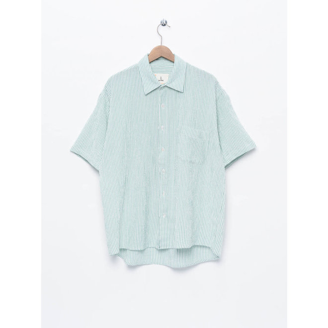 Roque S/S Shirt in Green Stripes