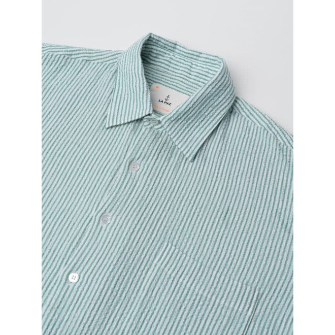 Roque S/S Shirt in Green Stripes