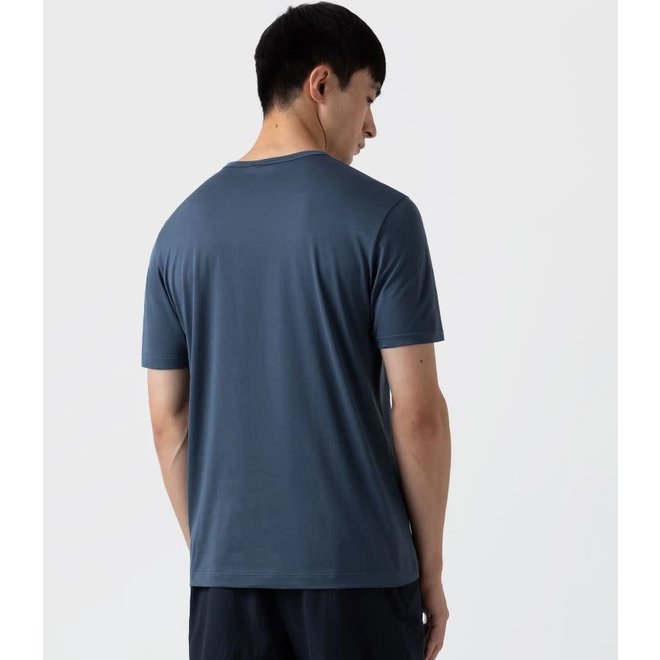 Classic Crew Neck Tee in Shale Blue