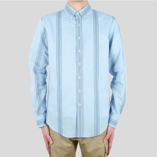 Jacquard Stripe Shirt in Sky Blue