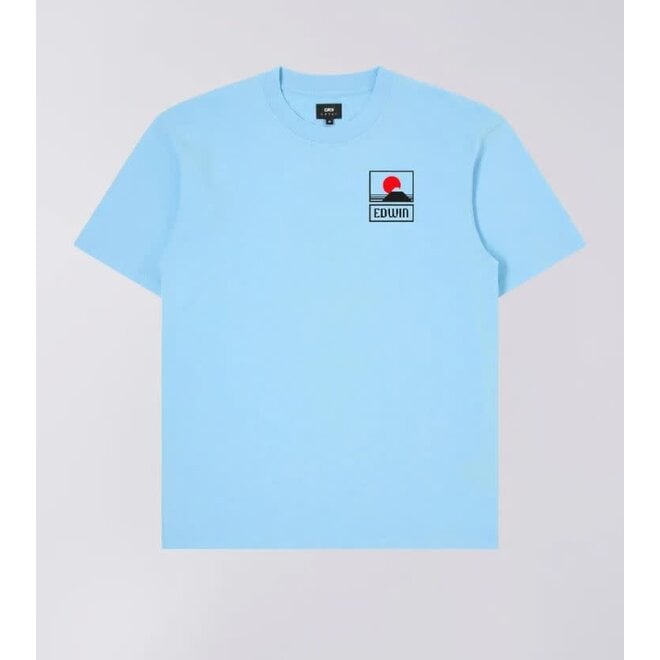 Sunset On Mt Fuji T-Shirt in Sky Blue