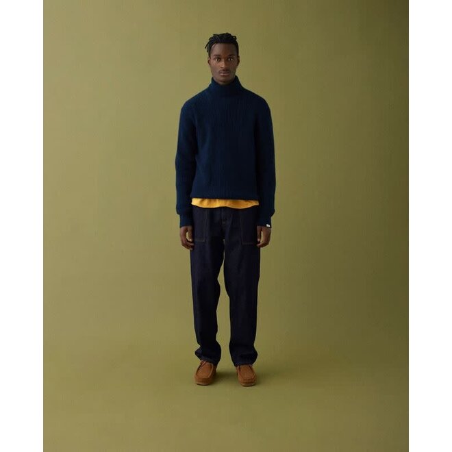 Marsh Rib Turtleneck in Navy