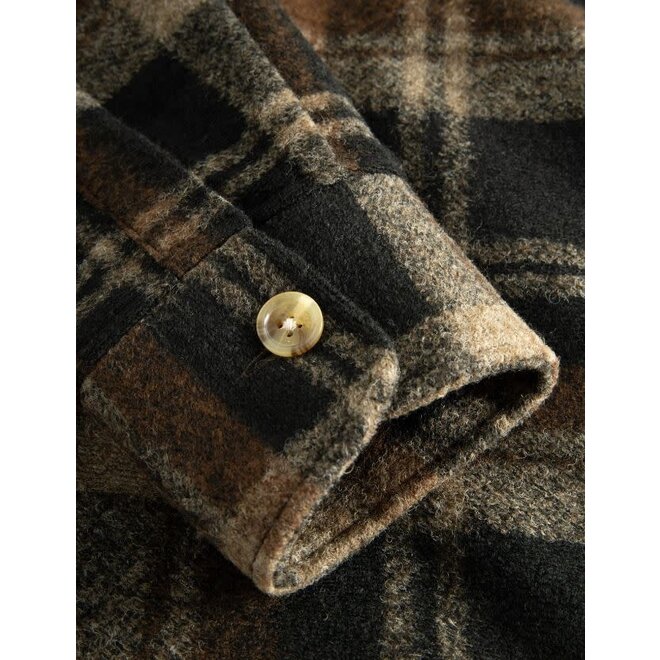 Ivy Wool Overshirt in Brown Check