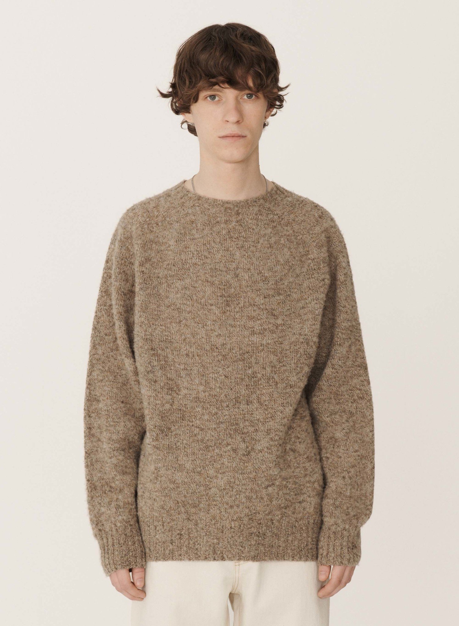 Suedehead Crew Neck Knit in Natural - Eastwood Ave. Menswear