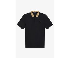 Chequerboard Collar Polo Shirt in Black - Eastwood Ave. Menswear
