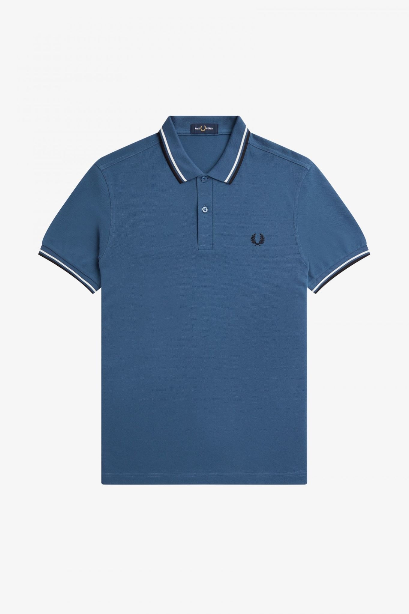 Twin Tipped Fred Perry Shirt in Midnight Blue/White - Eastwood Ave