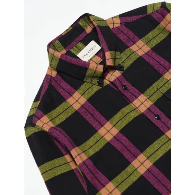 Larry Shirt in Black/Magenta Check