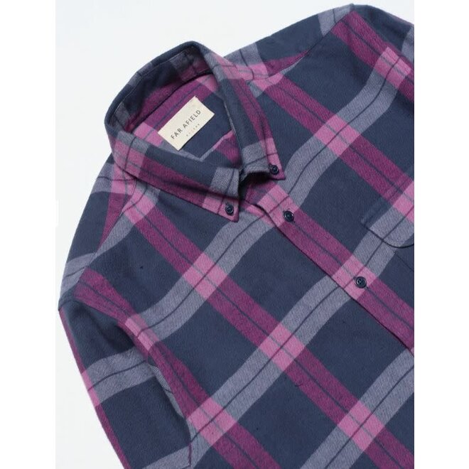 Larry Shirt in Insignia Blue/Magenta Check