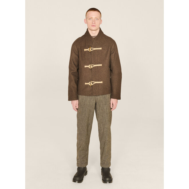 Erkin Melton Wool Duffle Jacket in  Brown