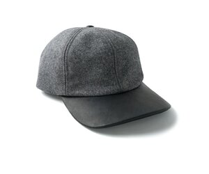 Faherty Men's Wool Baseball Hat - Grey Heather, 100% Wool/Leather