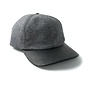 Wool/Leather Ball Cap in Grey