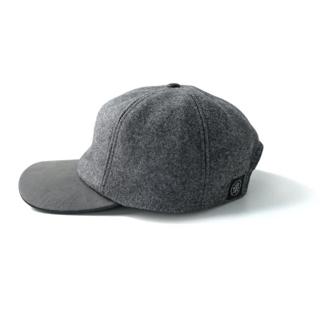 Wool/Leather Ball Cap in Grey