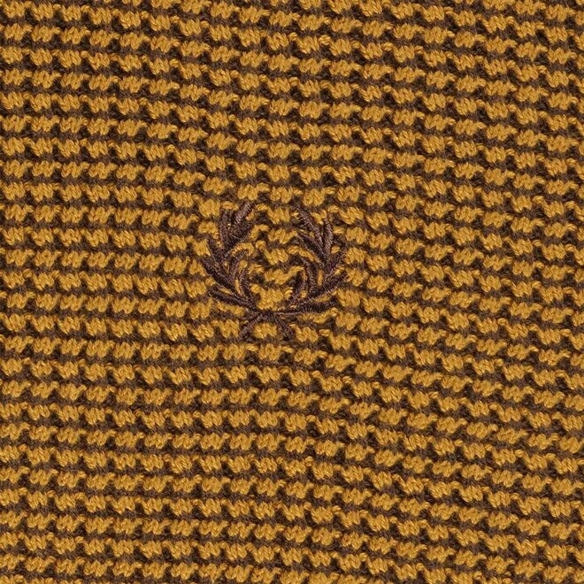Textured Knitted Shirt in Dark Caramel